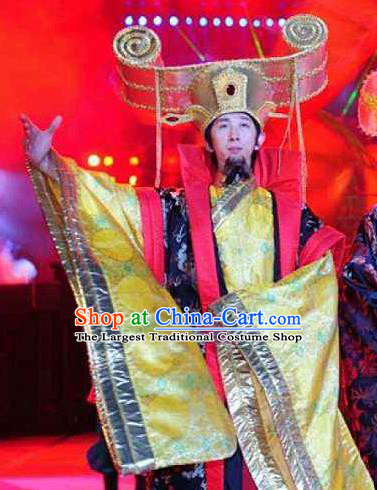 Chinese Dragon Phoenix Dance Han Dynasty Emperor Clothing Stage Performance Dance Costume for Men