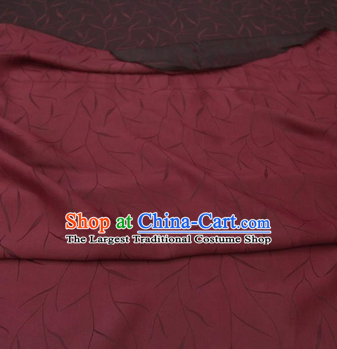 Traditional Chinese Classical Pattern Wine Red Gambiered Guangdong Gauze Silk Fabric Ancient Hanfu Dress Silk Cloth