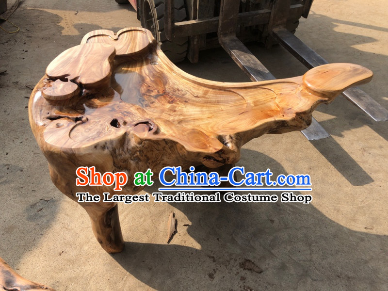 Chinese Stunning Hand Carved Tree Root Tea Table-Auspicious Cloud