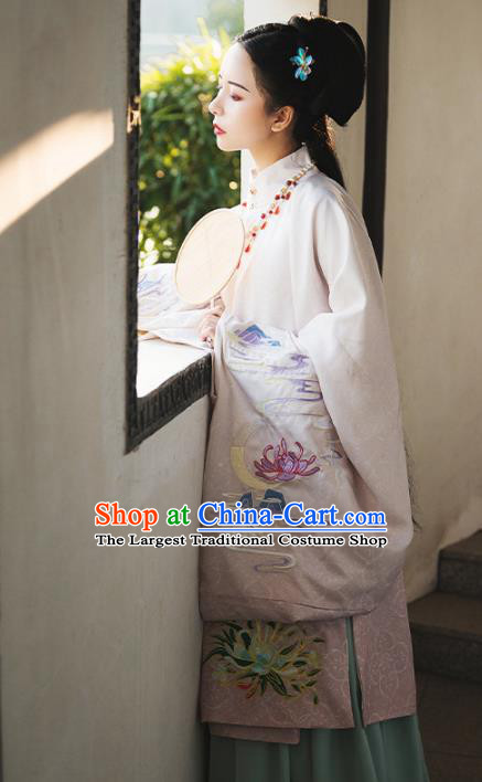 Traditional Chinese Ming Dynasty Royal Dowager Embroidered Hanfu Dress Ancient Nobility Countess Replica Costume for Women