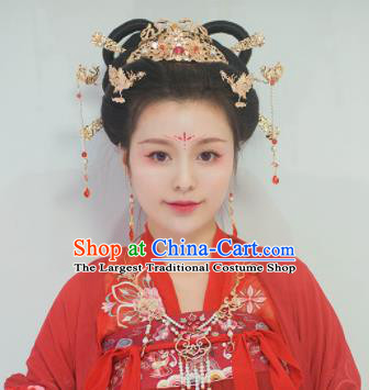 Traditional Chinese Classical Tang Dynasty Hair Crown Hairpins Ancient Princess Hanfu Hair Accessories for Women