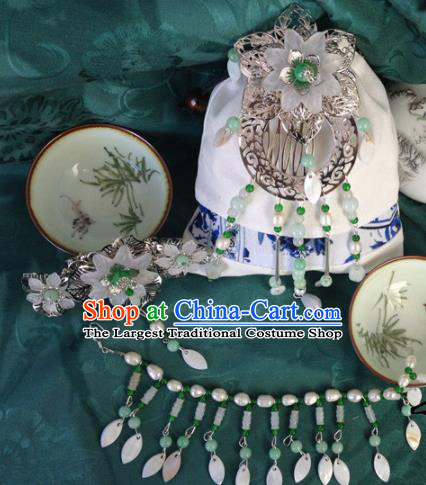Traditional Chinese Classical Tassel Hair Crown Hairpins Ancient Princess Hanfu Hair Accessories for Women