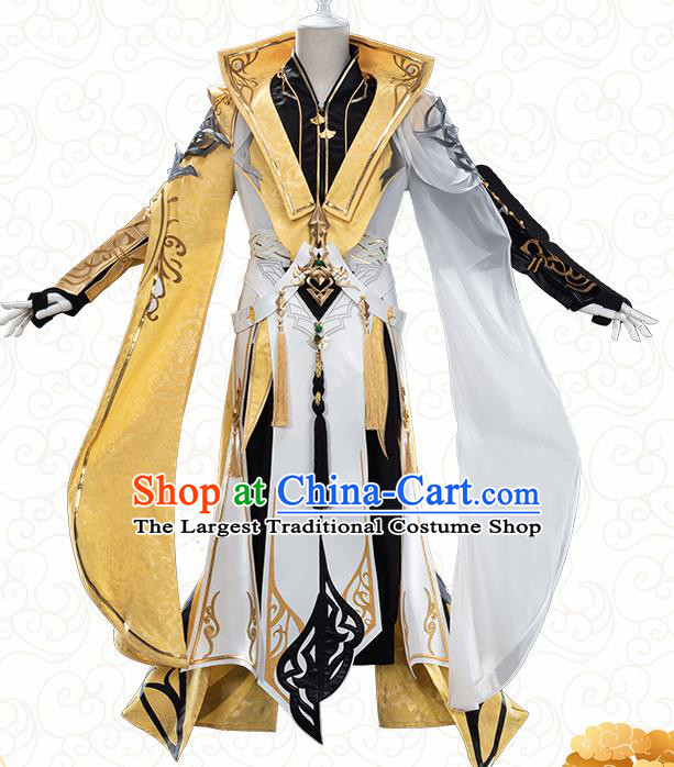 Traditional Chinese Cosplay The Untamed Prince Golden Clothing Ancient Swordsman Costume for Men