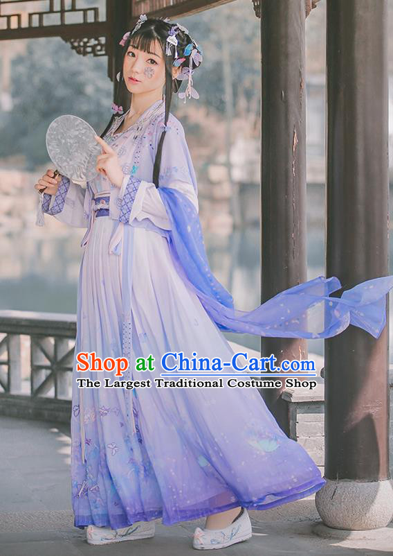 Traditional Chinese Cosplay Princess Lilac Dress Ancient Court Lady Costume for Women