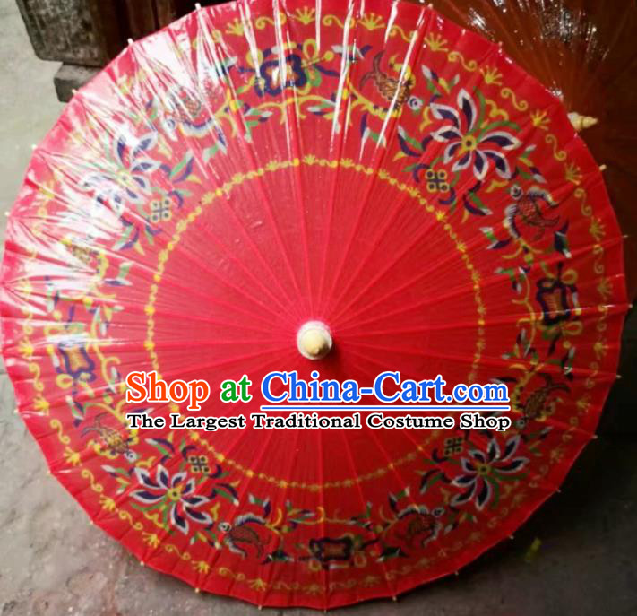 Chinese Handmade Red Oil Paper Umbrella Traditional Decoration Umbrellas