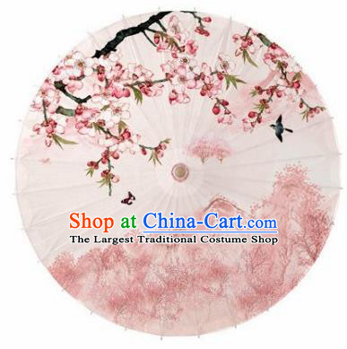 Chinese Classical Dance Printing Peach Handmade Paper Umbrella Traditional Decoration Umbrellas