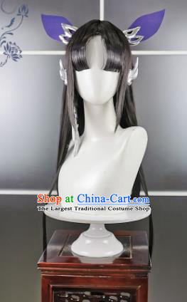 Traditional Chinese Cosplay Fairy Wigs Sheath Ancient Female Swordsman Chignon for Women