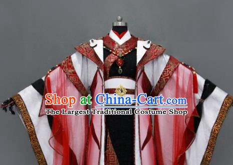Chinese Cosplay Royal Highness Wedding Red Costumes Ancient Swordsman Clothing for Men