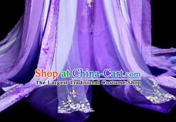 Traditional Chinese Cosplay Imperial Consort Purple Dress Ancient Drama Goddess Costumes for Women