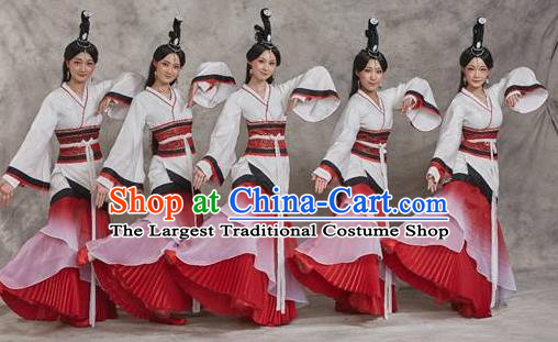 Chinese Drama Yuan Qu Ancient Court Dance Dress Stage Performance Costume and Headpiece for Women