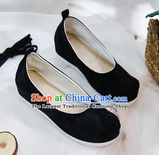 Traditional Chinese Black Cloth Shoes Hanfu Shoes National Shoes for Women