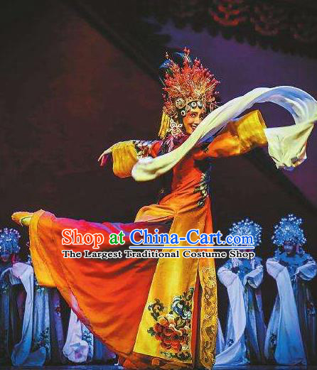 The Greatest Spirit Chinese Peking Opera Imperial Consort Dress Stage Performance Dance Costume and Headpiece for Women