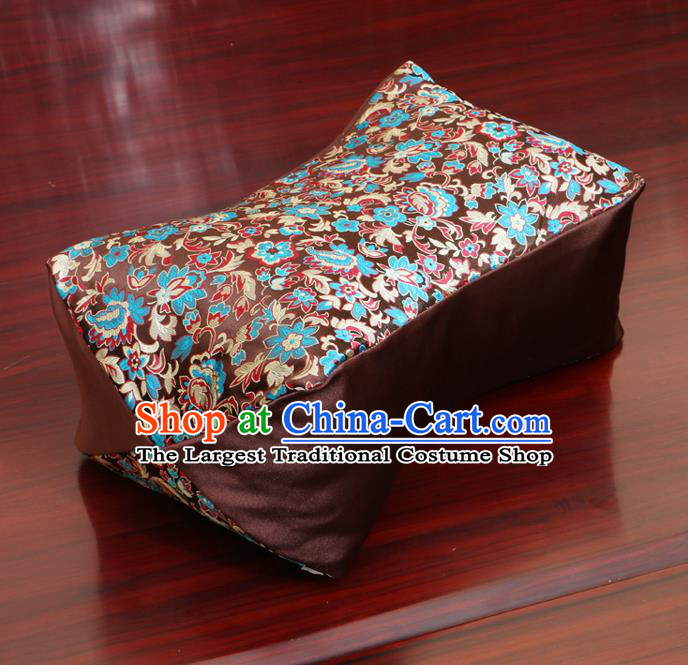 Chinese Traditional Pattern Brown Brocade Pillow Slip Pillow Cover Classical Household Ornament