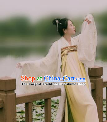 Chinese Ancient Court Maid Hanfu Dress Tang Dynasty Palace Princess Historical Costume for Women
