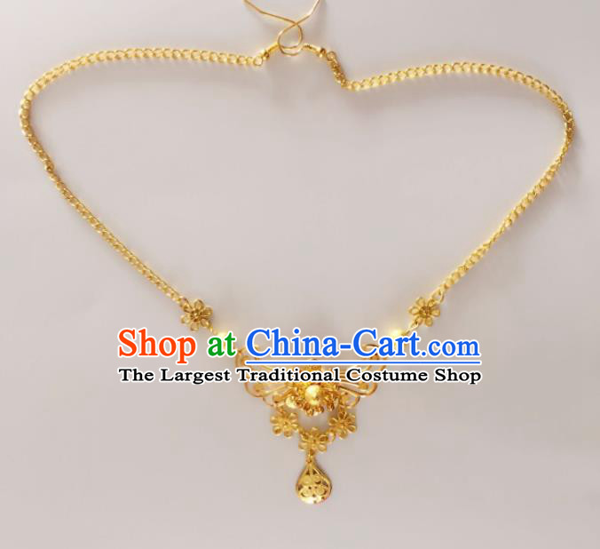 Chinese Traditional Hair Accessories Wedding Eyebrows Pendant Golden Tassel Hair Clasp for Women