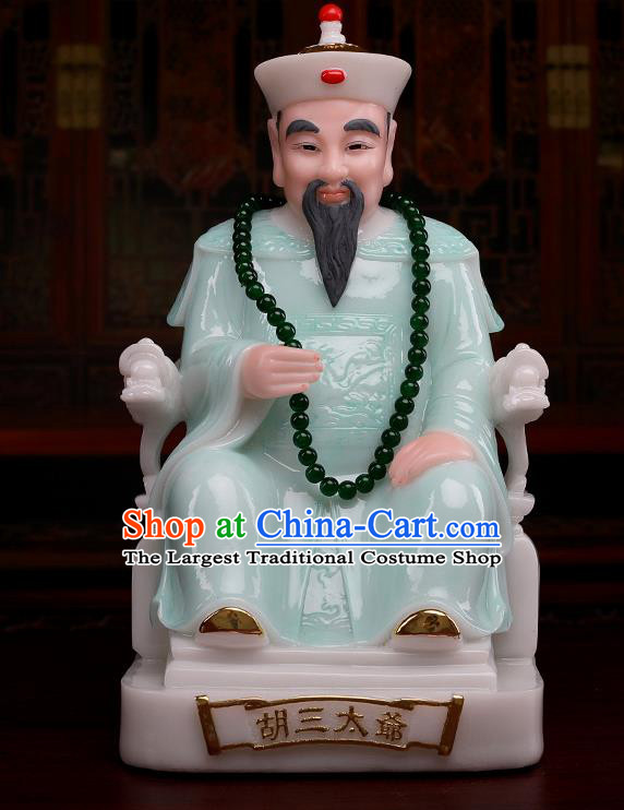 Chinese Traditional Religious Supplies Feng Shui Gnome Green Cloth Statue Taoism Decoration