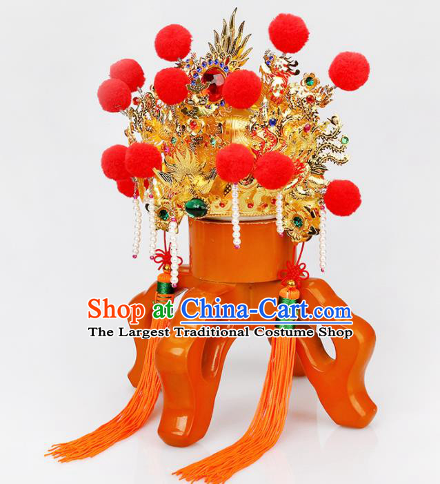 Chinese Traditional Religious Hair Accessories Phoenix Coronet Feng Shui Buddhism Hat