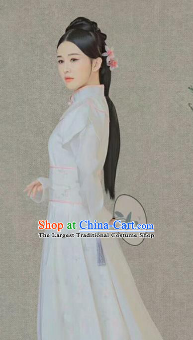 Chinese Ancient Aristocratic Lady Hanfu Dress Traditional Qing Dynasty Palace Princess Costume and Headpiece for Women