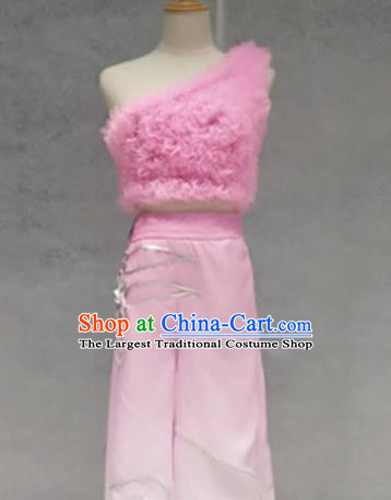 Traditional Chinese Folk Dance Costume China Classical Dance Pink Clothing for Women