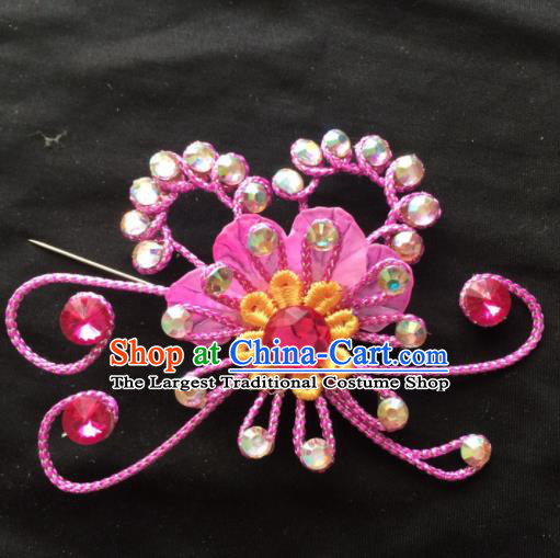 Asian Chinese Beijing Opera Jewelry Accessories Stage Performance Pink Flower Brooch for Women