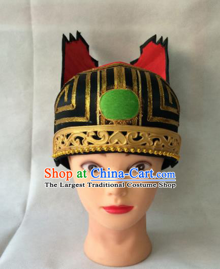 Asian Chinese Traditional Beijing Opera Old Men Headwear Ancient Senior Grand Tutor Hat for Men