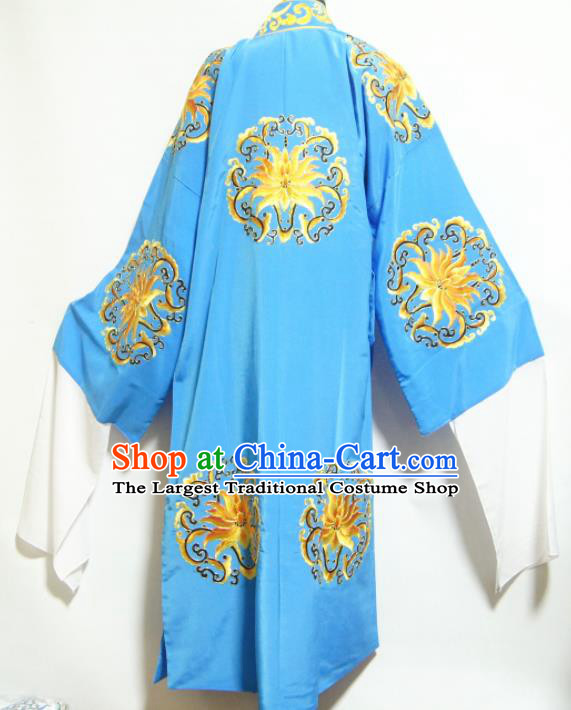 Traditional Chinese Beijing Opera Niche Costume Ancient Nobility Childe Blue Robe