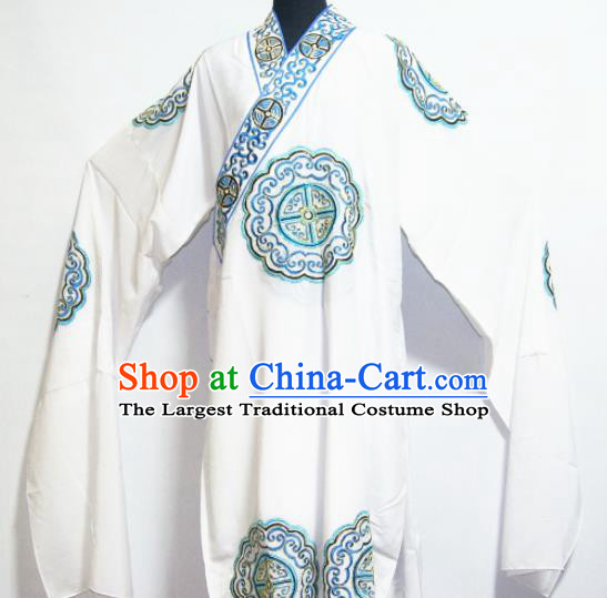 Traditional Chinese Beijing Opera Niche Costume Ancient Nobility Childe White Robe