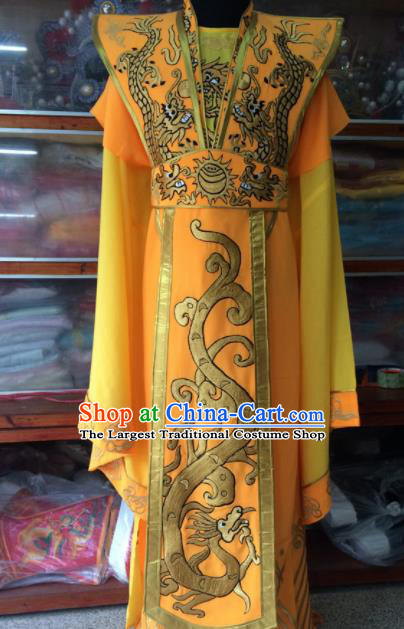 Traditional Chinese Beijing Opera Emperor Costume Peking Opera Imperator Yellow Clothing