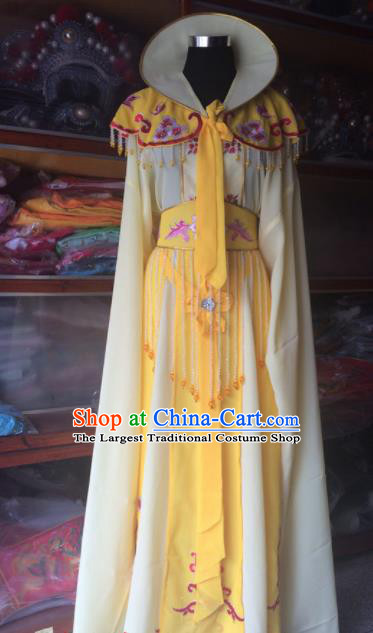 Traditional Chinese Beijing Opera Princess Costume Ancient Peri Yellow Dress for Women