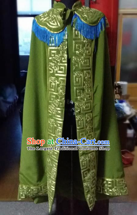 Traditional Chinese Beijing Opera Pantaloon Costume Ancient Female General Green Cloak for Women