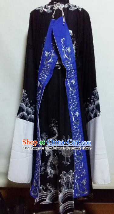 Traditional Chinese Beijing Opera Chancellor Costume Ancient Minister Black Clothing