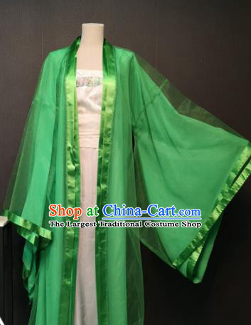 Asian Chinese Traditional Classical Dance Costume Ancient Peri Green Dress for Women