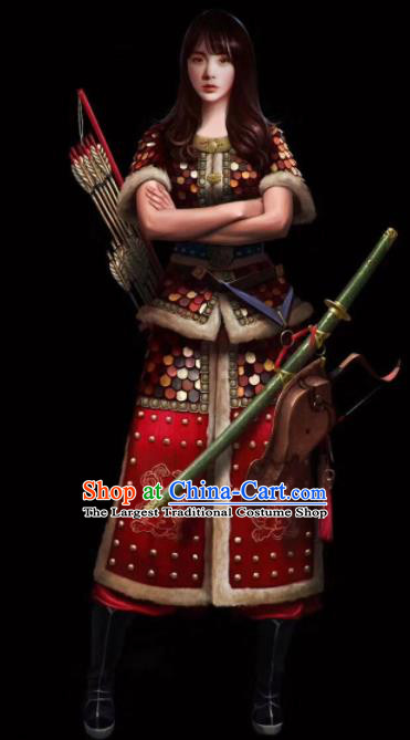 Chinese Ancient Drama Female General Body Armor Costume for Women