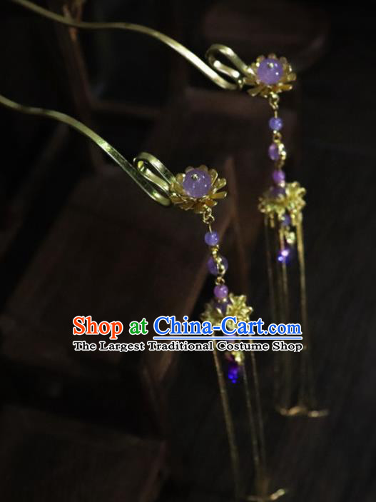 Chinese Ancient Palace Hair Accessories Traditional Classical Tassel Hairpins for Women