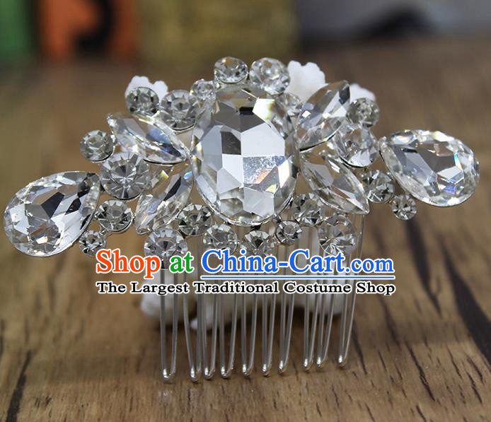 Top Grade Handmade Hair Accessories Bride Classical Crystal Hair Comb for Women