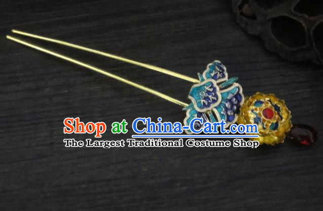 Chinese Ancient Palace Hair Accessories Traditional Classical Tang Dynasty Golden Hairpins for Women