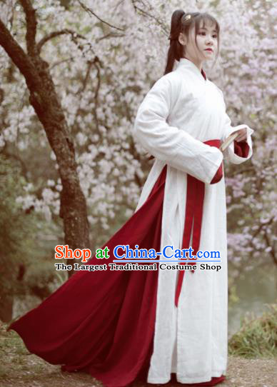Traditional Chinese Ancient Hanfu Dress Jin Dynasty Swordswoman Historical Costume Complete Set for Women