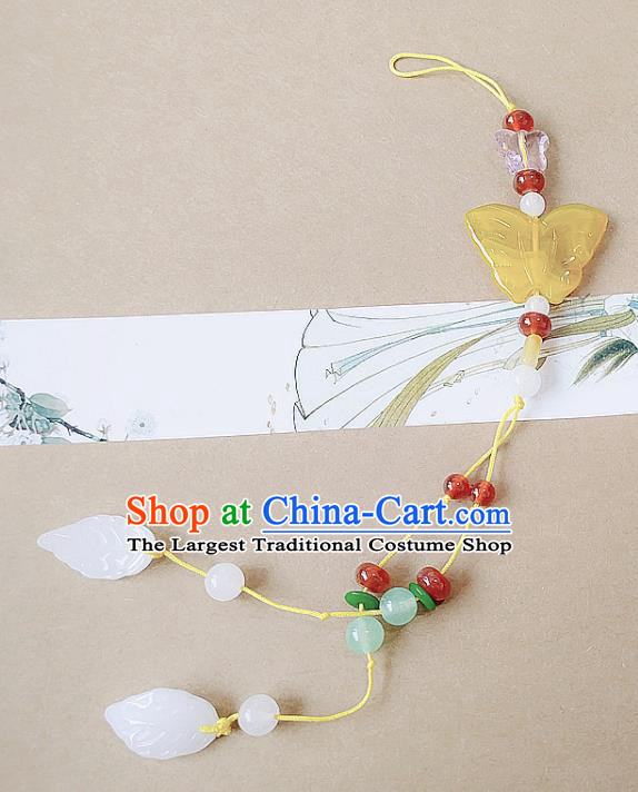 Chinese Ancient Bride Hanfu Jewelry Accessories Traditional Palace Butterfly Tassel Pendant Brooch for Women