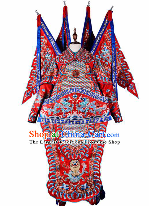Professional Chinese Beijing Opera Costume Traditional Peking Opera General Red Clothing for Adults