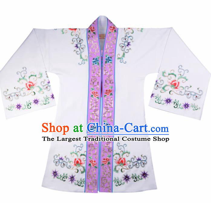 Professional Chinese Traditional Beijing Opera Actress Costume Princess White Cloak for Adults