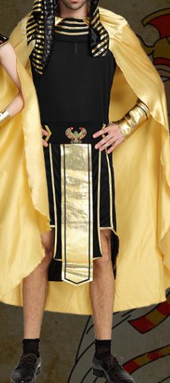 Traditional Egypt Pharaoh Costume Ancient Egypt King Garment Black Clothing for Men