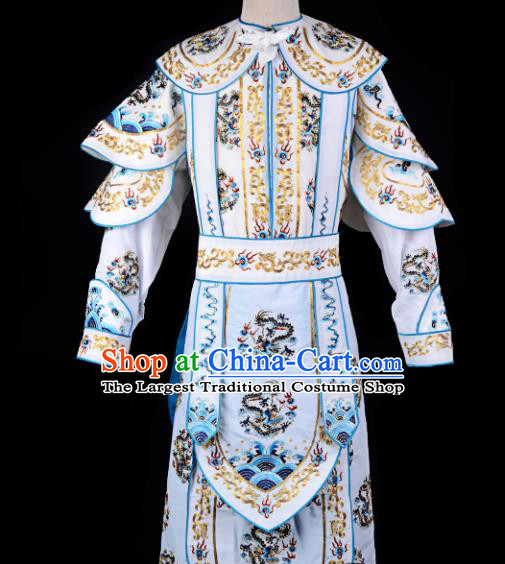 Professional Chinese Beijing Opera Takefu Costume Traditional Peking Opera White Clothing for Adults