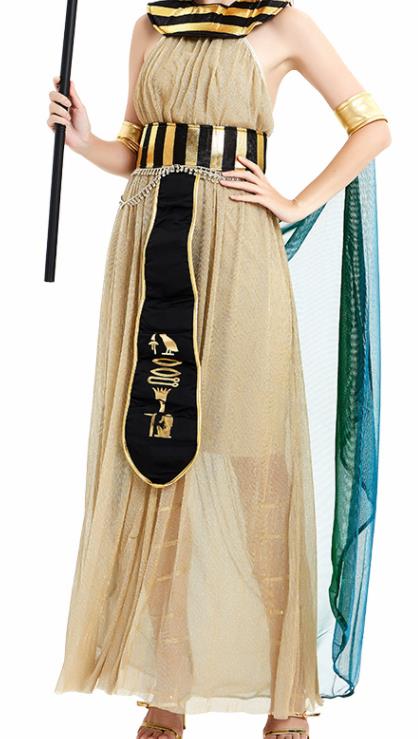Traditional Egypt Stage Performance Costume Ancient Egypt Queen Grey Dress for Women