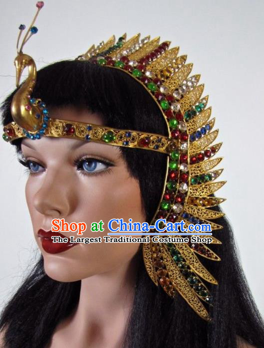 Traditional Egyptian Queen Hair Accessories Ancient Egypt Peacock Gem Hair Crown for Women