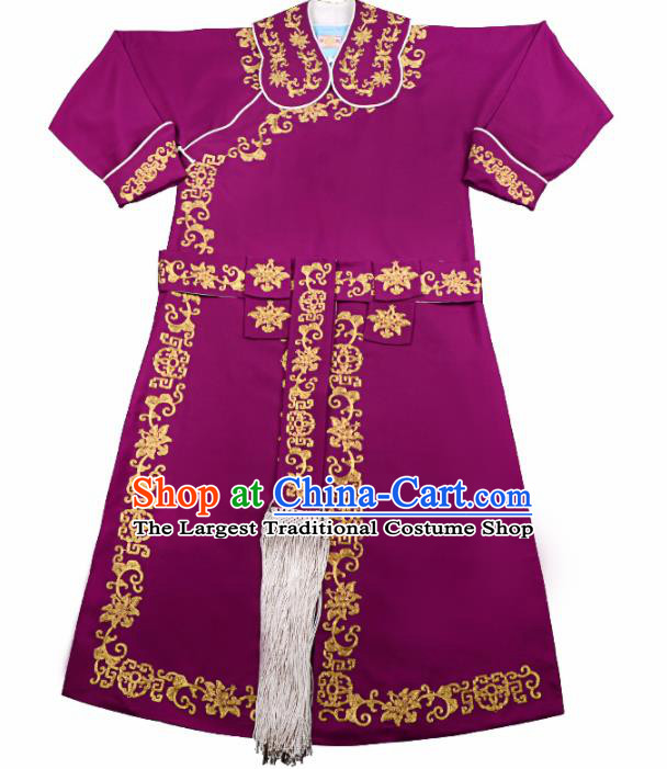 Professional Chinese Beijing Opera Takefu Costume Traditional Ancient Swordsman Embroidered Wine Red Clothing for Adults