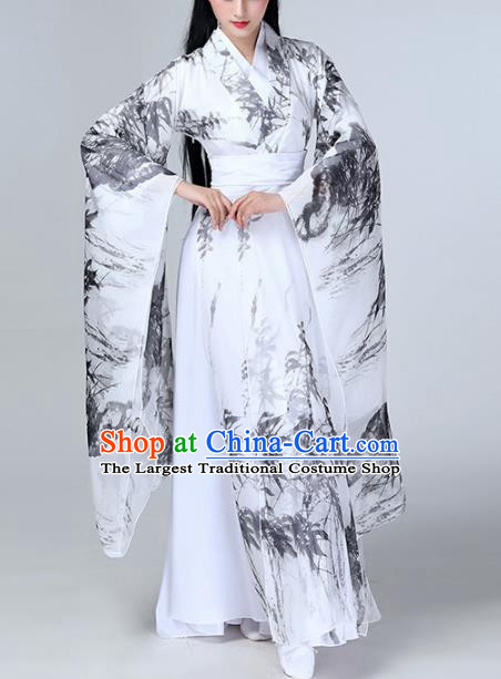 Chinese Traditional Stage Performance Dance Costume Classical Dance Ink Painting Dress for Women