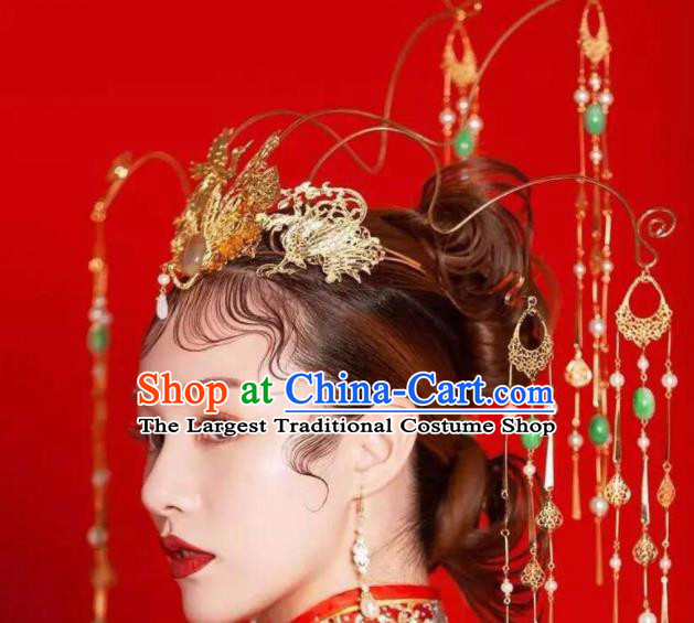 Top Grade Chinese Ancient Palace Queen Phoenix Coronet Hairpins Traditional Hair Accessories Headdress for Women