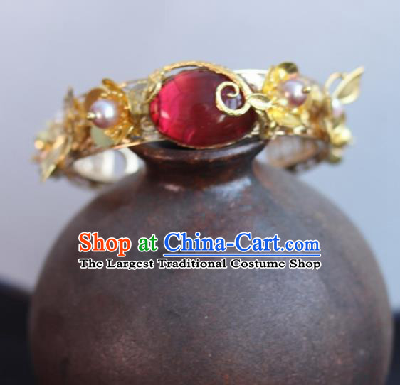 Chinese Handmade Wedding Bracelet Traditional Hanfu Coloured Glaze Bangle Accessories for Women