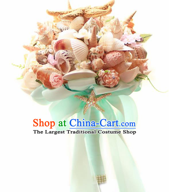 Chinese Traditional Wedding Bridal Bouquet Shells Hand Flowers for Women