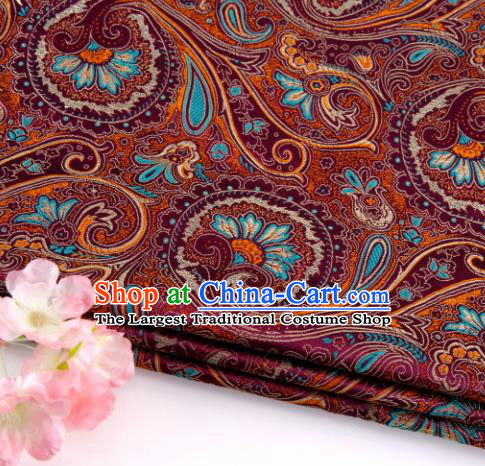 Asian Chinese Traditional Peacock Tail Pattern Purple Nanjing Brocade Fabric Tang Suit Silk Material